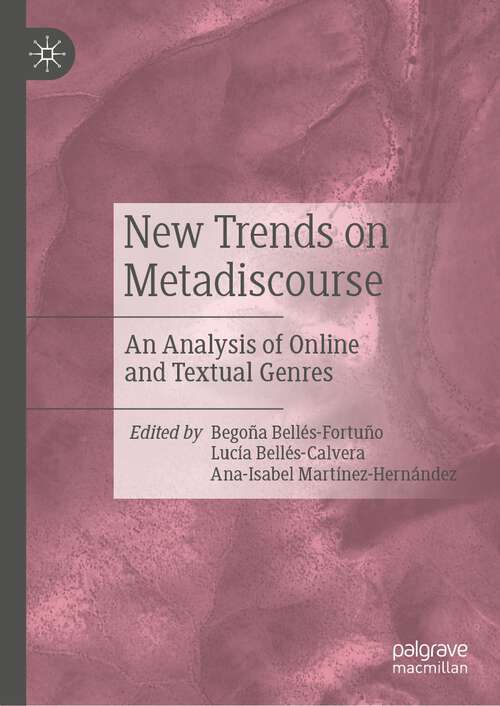 Book cover of New Trends on Metadiscourse: An Analysis of Online and Textual Genres (1st ed. 2023)