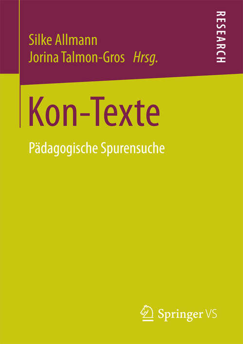 Book cover of Kon-Texte: Pädagogische Spurensuche