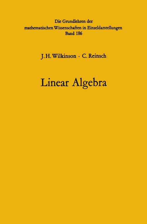 Book cover of Linear Algebra (1971) (Handbook for Automatic Computation #2)