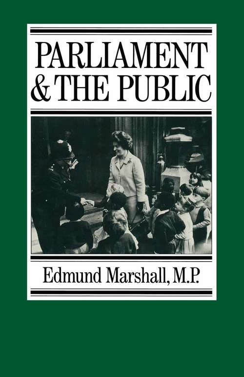 Book cover of Parliament and the Public (1st ed. 1982)