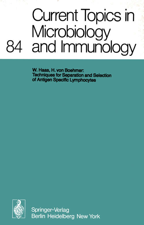 Book cover of Current Topics in Microbiology and Immunology: Volume 84 (1978) (Current Topics in Microbiology and Immunology #84)