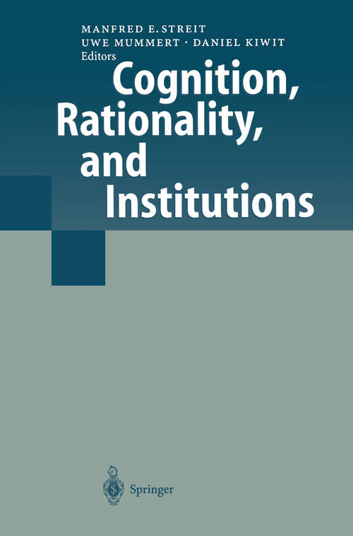 Book cover of Cognition, Rationality, and Institutions (2000)