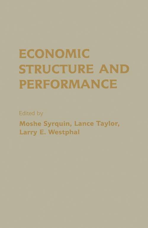 Book cover of Economic Structure and Performance