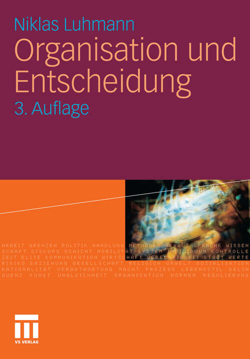 Book cover of Organisation und Entscheidung: 227. Sitzung Am 18. Januar 1978 In Düsseldorf (3. Aufl. 2011) (Rheinisch-Westfälische Akademie der Wissenschaften #232)