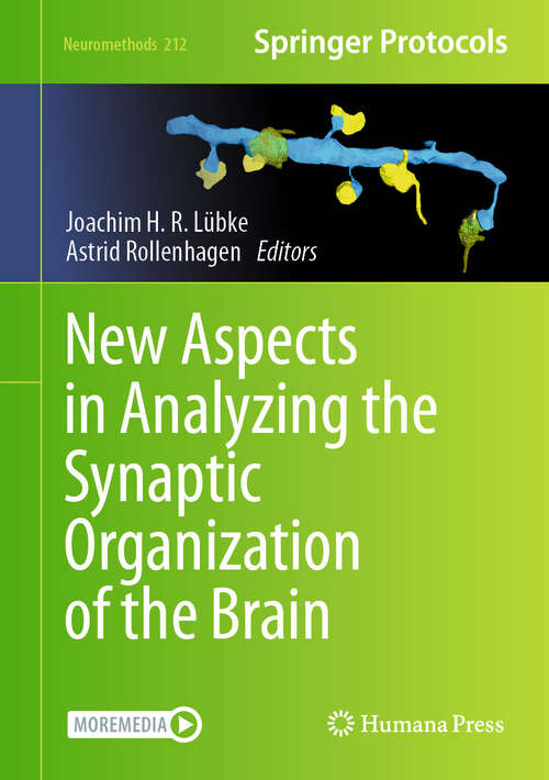 Book cover of New Aspects in Analyzing the Synaptic Organization of the Brain (2024) (Neuromethods #212)