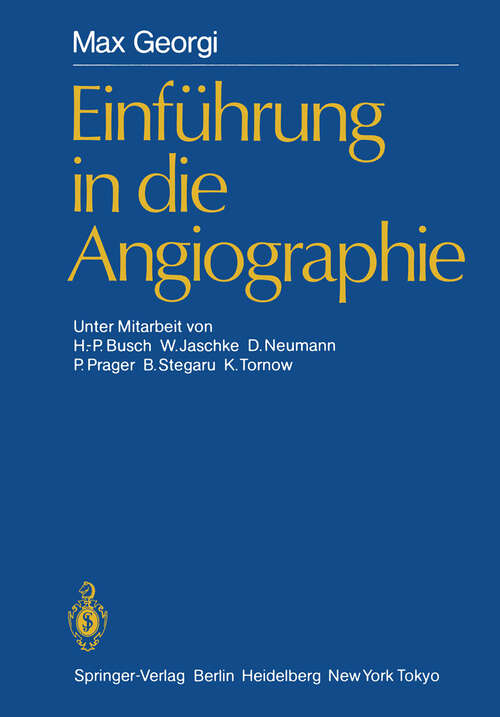 Book cover of Einführung in die Angiographie (1985)