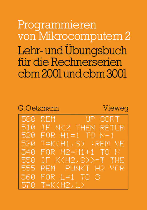 Book cover of Lehr- und Übungsbuch für die Rechnerserien cbm 2001 und cbm 3001 (1981) (Programmieren von Mikrocomputern #2)