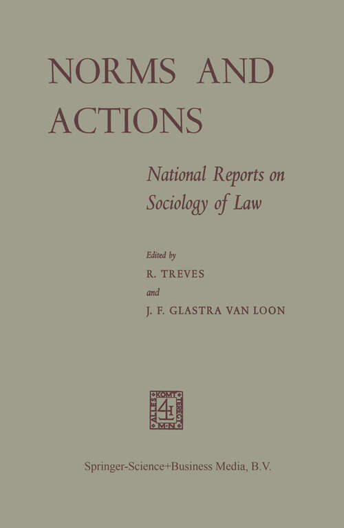Book cover of Norms and Actions: National Reports on Sociology of Law (1968)