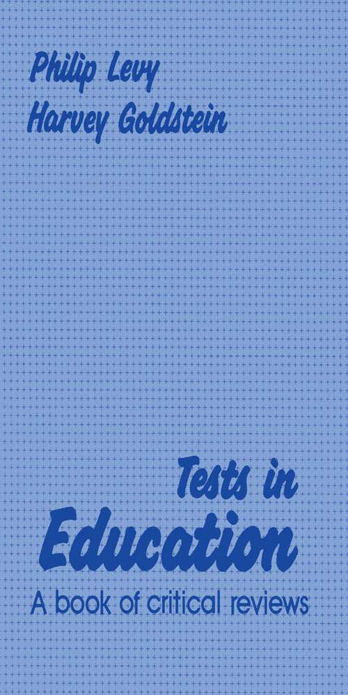 Book cover of Tests in Education: A Book of Critical Reviews