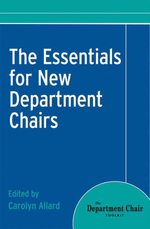 Book cover of The Essentials for New Department Chairs (The Department Chair #19)