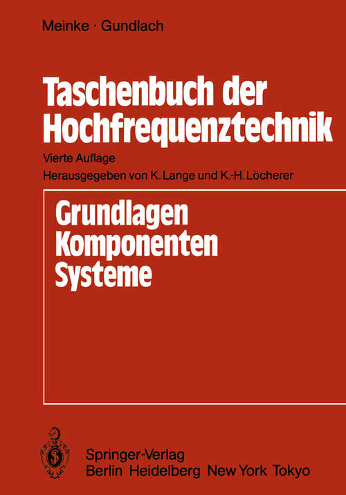 Book cover of Taschenbuch der Hochfrequenztechnik (4. Aufl. 1986)
