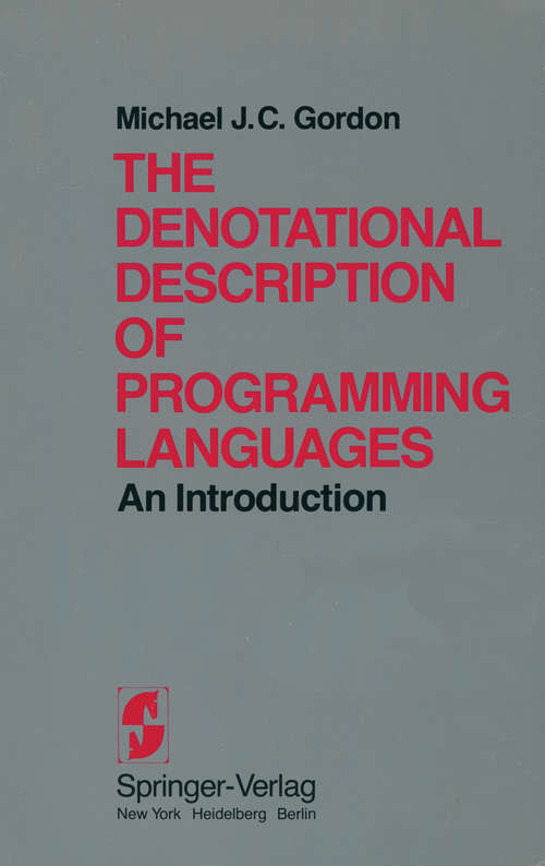 Book cover of The Denotational Description of Programming Languages: An Introduction (1979)