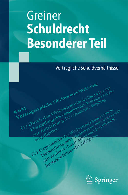 Book cover of Schuldrecht Besonderer Teil: Vertragliche Schuldverhältnisse (2011) (Springer-Lehrbuch)