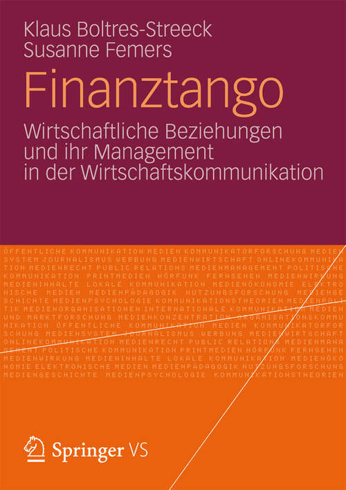 Book cover of Finanztango: Wirtschaftliche Beziehungen und ihr Management in der Wirtschaftskommunikation (2012)
