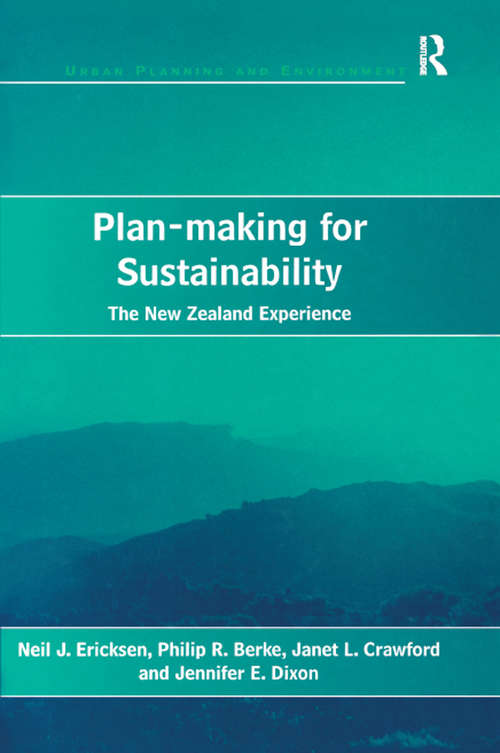 Book cover of Plan-making for Sustainability: The New Zealand Experience (Urban Planning and Environment)