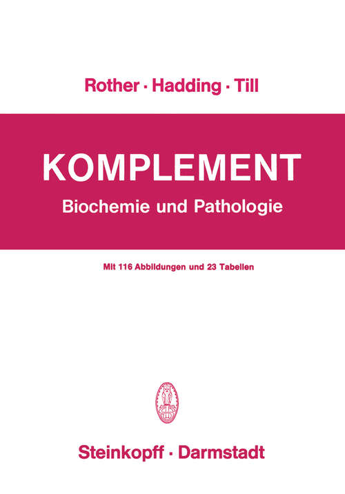 Book cover of Komplement: Biochemie und Pathologie (1974)