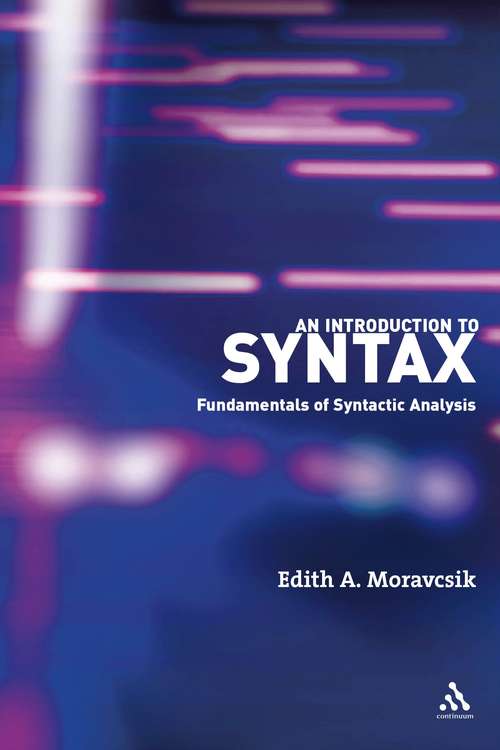 Book cover of An Introduction to Syntax: Fundamentals of Syntactic Analysis