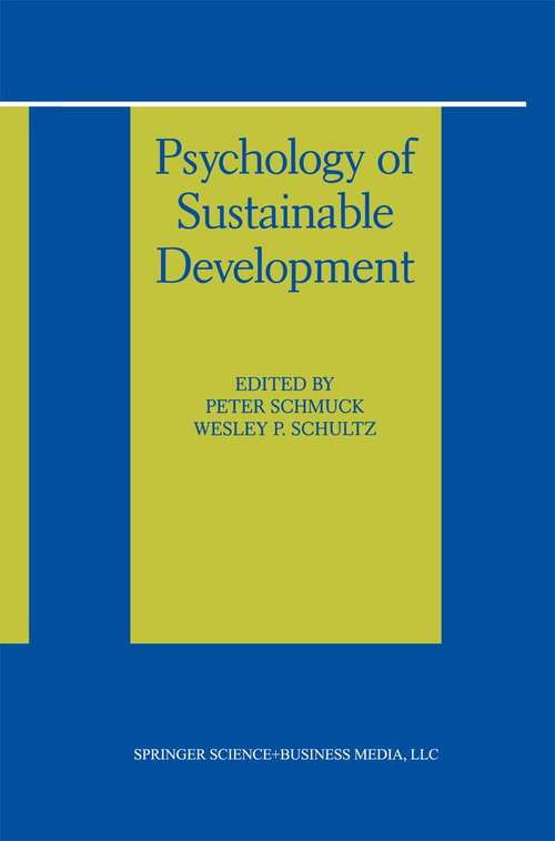 Book cover of Psychology of Sustainable Development (2002)