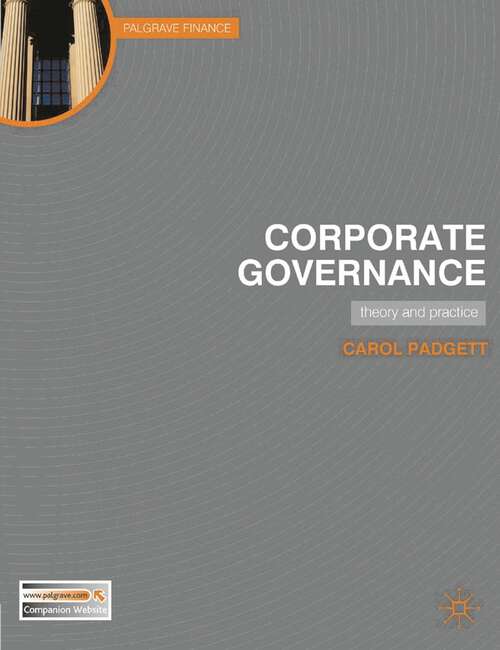 Book cover of Corporate Governance: Theory and Practice (2011)