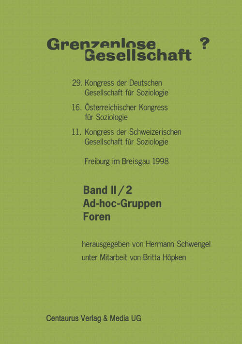 Book cover of Grenzenlose Gesellschaft (1. Aufl. 1999)