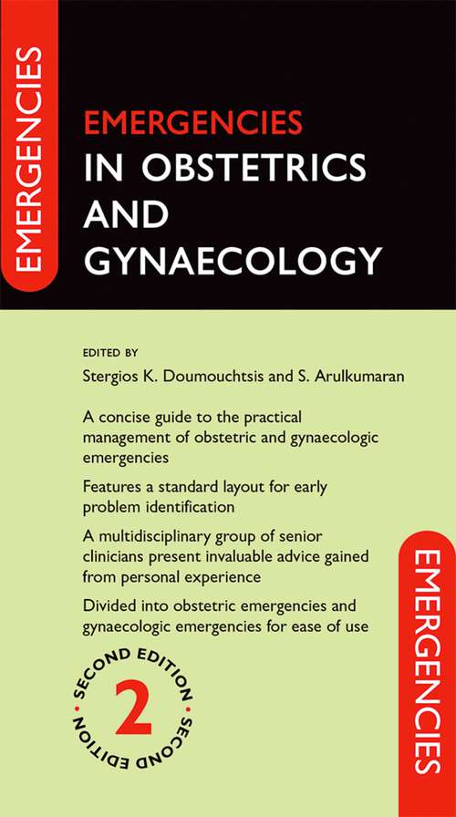 Book cover of Emergencies in Obstetrics and Gynaecology (Emergencies in...)