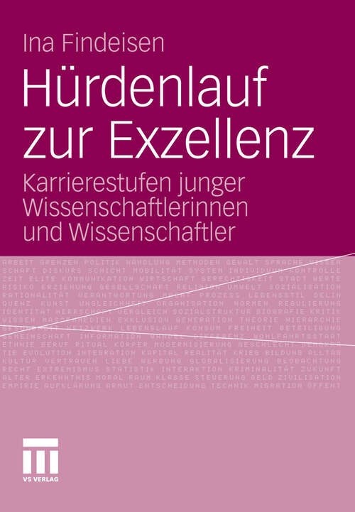 Book cover of Hürdenlauf zur Exzellenz: Karrierestufen junger Wissenschaftlerinnen und Wissenschaftler (2011)