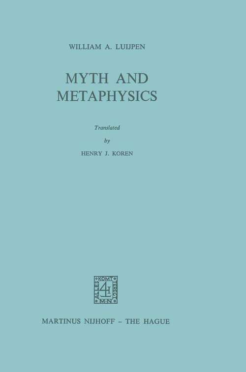 Book cover of Myth and Metaphysics (1976)