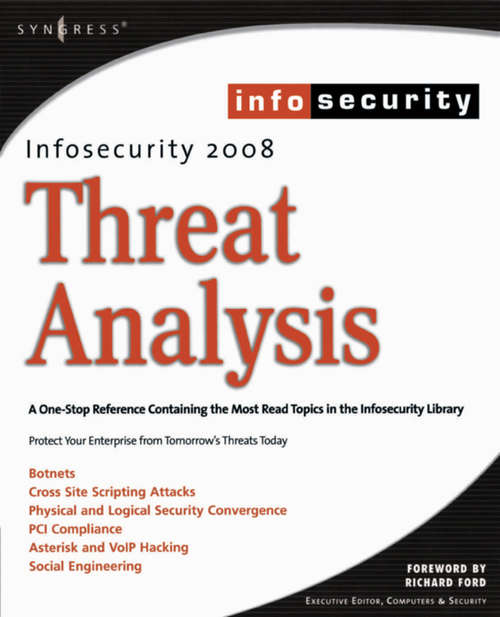 Book cover of InfoSecurity 2008 Threat Analysis