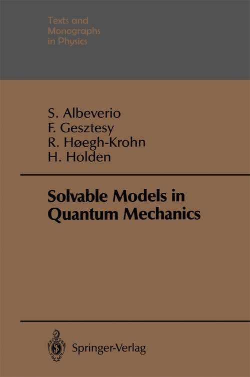 Book cover of Solvable Models in Quantum Mechanics (1988) (Theoretical and Mathematical Physics)