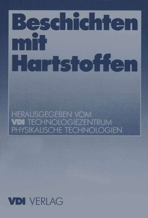 Book cover of Beschichten mit Hartstoffen (1992) (VDI-Buch)