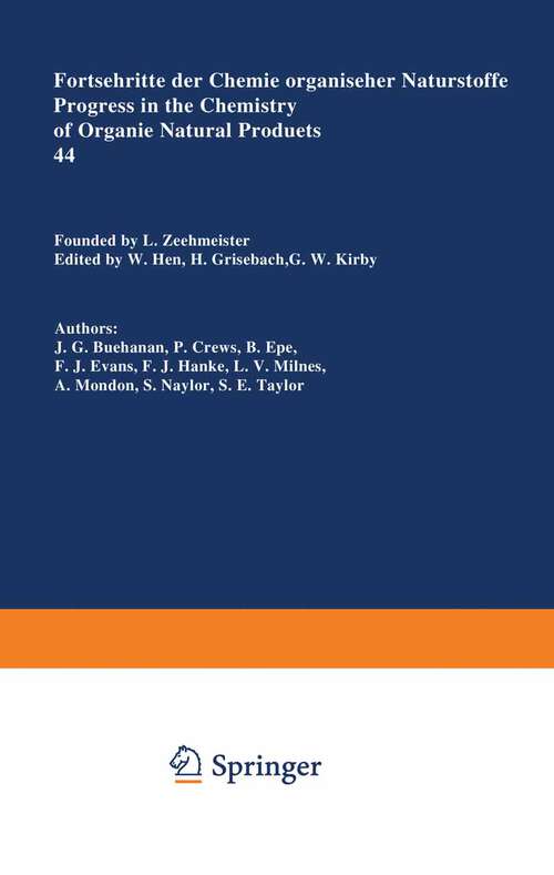 Book cover of Fortschritte der Chemie organischer Naturstoffe / Progress in the Chemistry of Organic Natural Products (1983) (Fortschritte der Chemie organischer Naturstoffe   Progress in the Chemistry of Organic Natural Products #44)