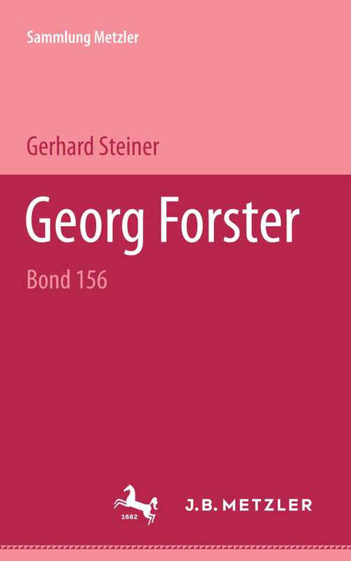 Book cover of Georg Forster: Sammlung Metzler, 156 (1. Aufl. 1977) (Sammlung Metzler)