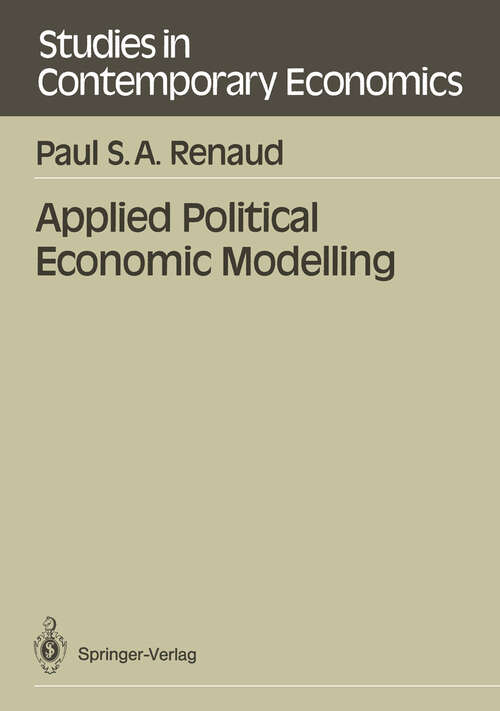 Book cover of Applied Political Economic Modelling (1989) (Studies in Contemporary Economics)