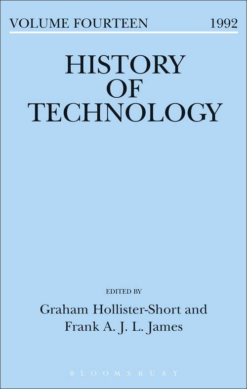 Book cover of History of Technology Volume 14 (History of Technology)