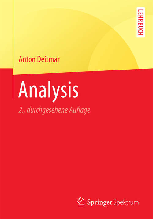 Book cover of Analysis (Springer-Lehrbuch)
