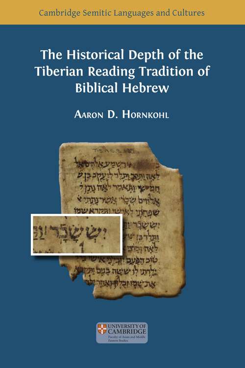 Book cover of The Historical Depth of the Tiberian Reading Tradition of Biblical Hebrew: (pdf)