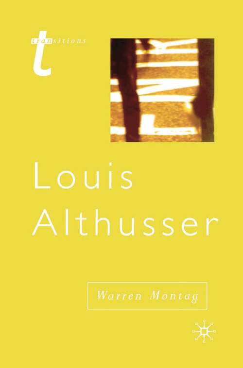 Book cover of Louis Althusser (Transitions)