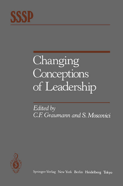 Book cover of Changing Conceptions of Leadership (1986) (Springer Series in Social Psychology)