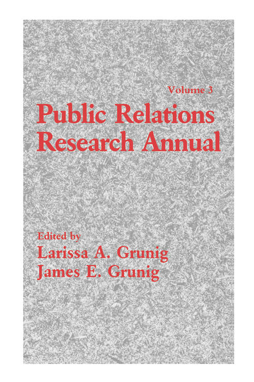 Book cover of Public Relations Research Annual: Volume 3