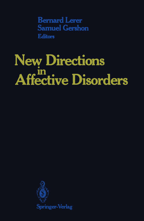 Book cover of New Directions in Affective Disorders (1989)