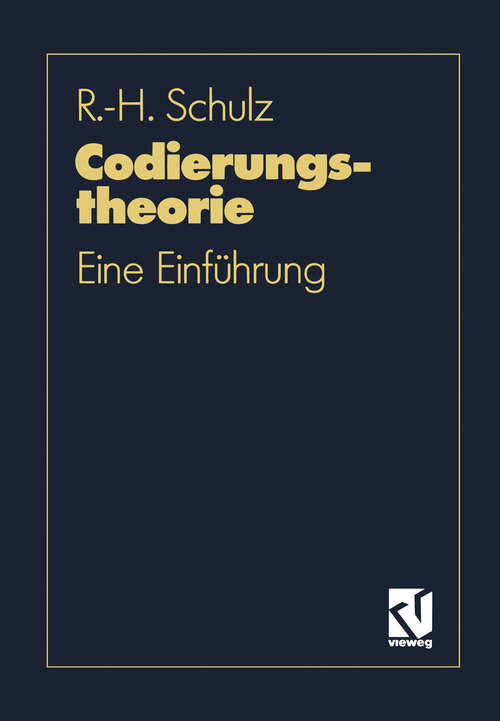 Book cover of Codierungstheorie: Eine Einführung (1991)
