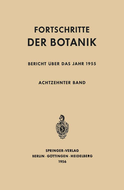 Book cover of Bericht über das Jahr 1955 (1956) (Progress in Botany #18)