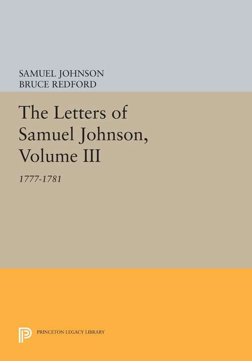 Book cover of The Letters of Samuel Johnson, Volume III: 1777-1781