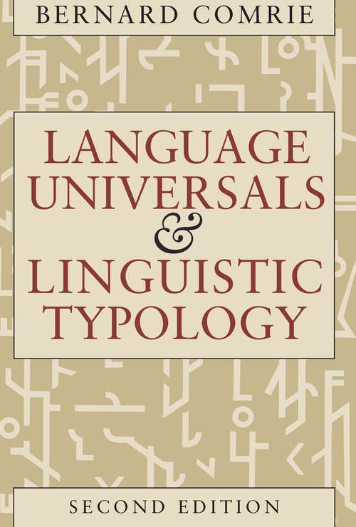 Book cover of Language Universals and Linguistic Typology: Syntax and Morphology (2)