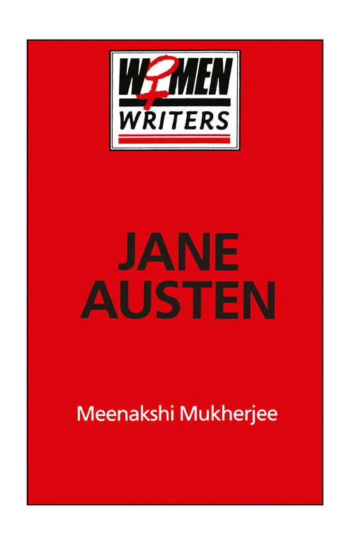 Book cover of Jane Austen (1st ed. 1991) (Women Writers)