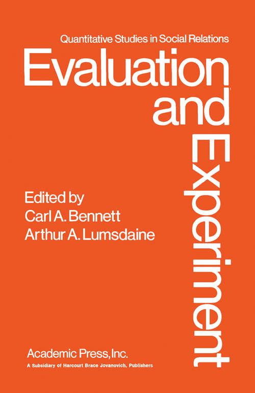 Book cover of Evaluation and Experiment: Some Critical Issues in Assessing Social Programs