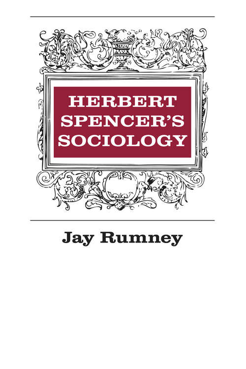 Book cover of Herbert Spencer's Sociology
