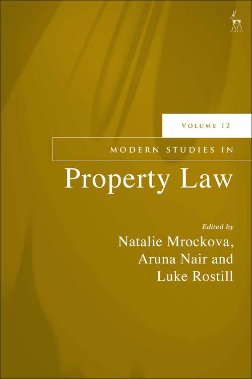 Book cover of Modern Studies in Property Law, Volume 12 (Modern Studies in Property Law)