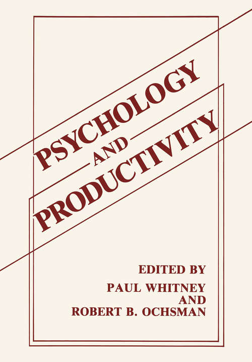 Book cover of Psychology and Productivity (1988)