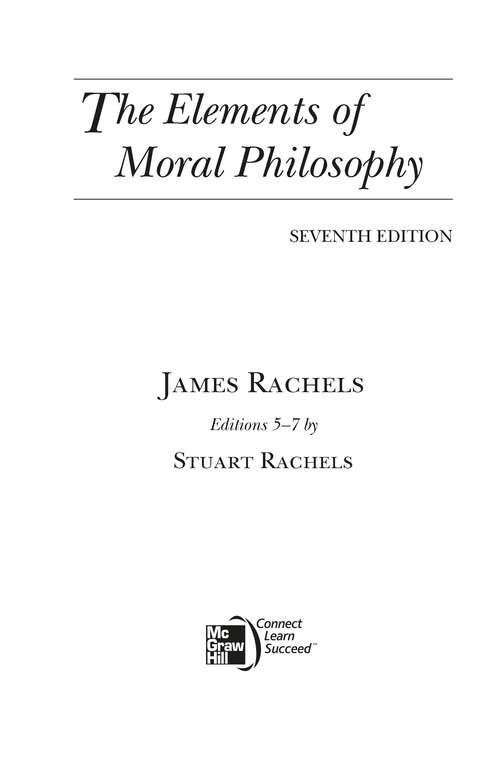 Book cover of The Elements of Moral Philosophy 7e (UK Higher Education  Humanities & Social Sciences Philosophy)